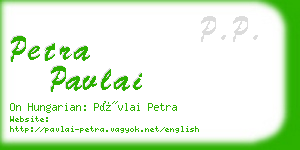 petra pavlai business card